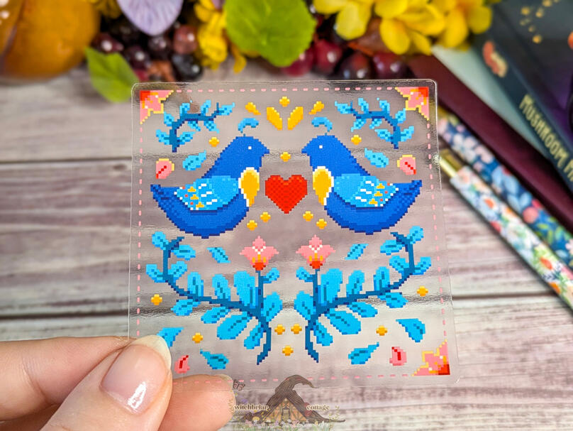 folk art clear sticker by katu