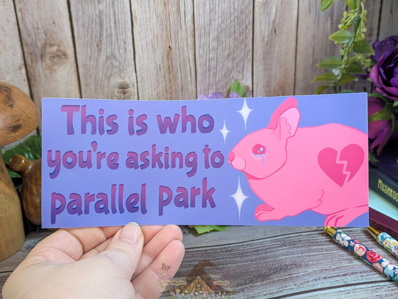 parallel park bunny bumper sticker by cas