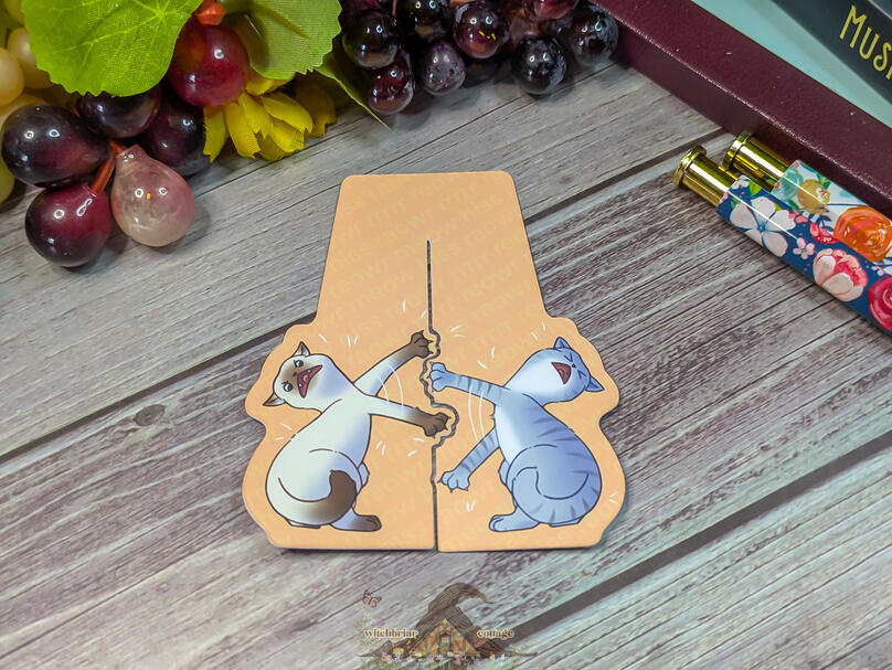 cats fighting bookmark by katu