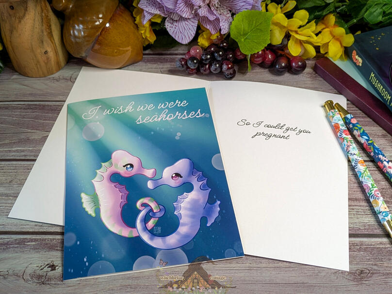 seahorses greeting card by katu